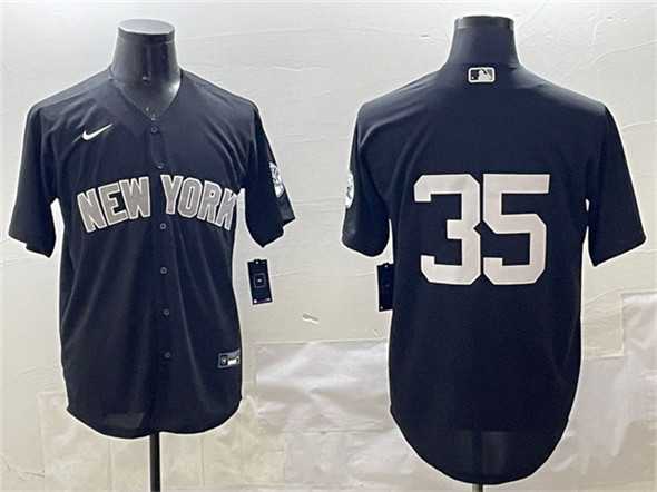 Mens New York Yankees #35 Cody Bellinger Black Cool Base Stitched Jersey